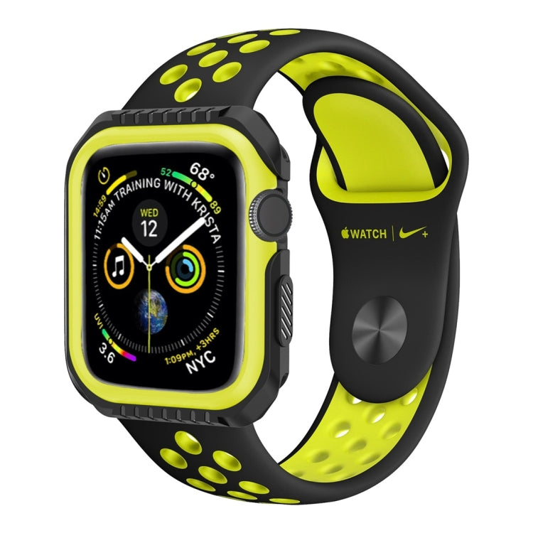 Smart Watch Shockproof Two Color Protective Case for Apple Watch Series 3 38mm(Black Yellow) - Watch Cases by buy2fix | Online Shopping UK | buy2fix