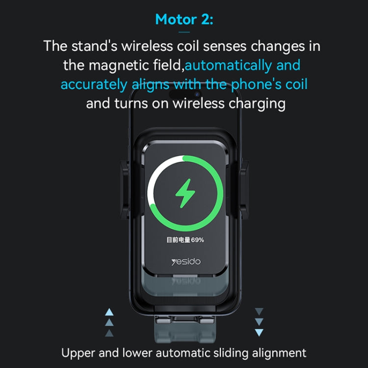 Yesido C312 Auto Alignment 15W Wireless Charging Air Outlet Car Holder - Wireless Charger Holders by Yesido | Online Shopping UK | buy2fix