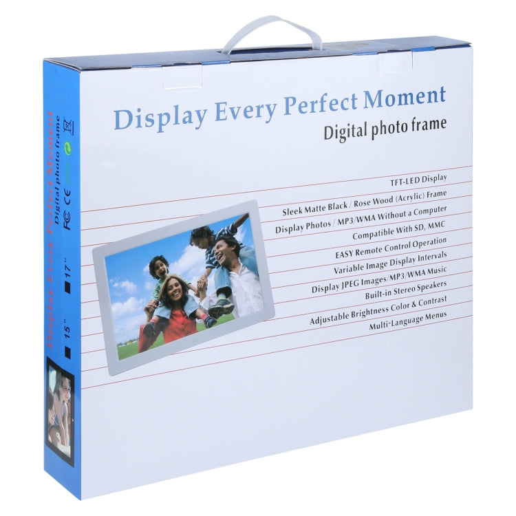 15.4 inch LED Digital Photo Frame with Remote Control, MP3 / MP4 / Movie Player, Support USB / SD Card Input, Built in Stereo Speaker (White) - 11-15 inch by buy2fix | Online Shopping UK | buy2fix