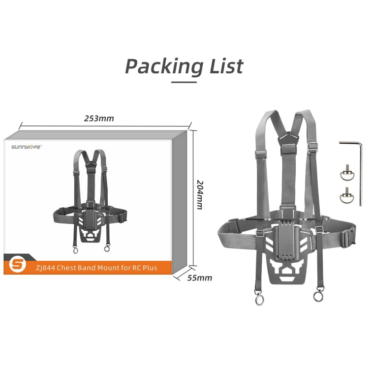 For DJI RC Plus Sunnylife Remote Control Waist Support Bracket Chest Strap (Grey) - Holder Series by Sunnylife | Online Shopping UK | buy2fix