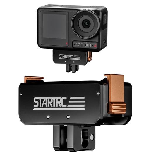 For DJI Osmo Action 5 Pro / 4 / 3 STARTRC Metal Quick Adapter Magnetic Foldable Extension Bracket (Black+Orange) - Mount & Holder by STARTRC | Online Shopping UK | buy2fix