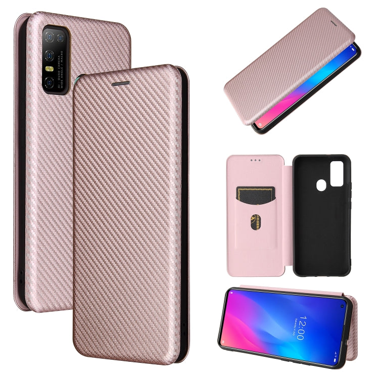 For DOOGEE N30 Carbon Fiber Texture Horizontal Flip TPU + PC + PU Leather Case with Card Slot(Pink) - More Brand by buy2fix | Online Shopping UK | buy2fix