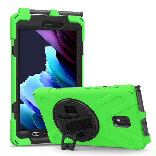 For Samsung Galaxy Tab active 3 T570 / T575 8.0 Shockproof Colorful Silicone + PC Protective Case with Holder & Shoulder Strap & Hand Strap(Green) - Other Galaxy Tab PC by buy2fix | Online Shopping UK | buy2fix