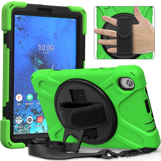 For Lenovo Tab M8 (2020) TB-8705F 8.0 inch Shockproof Colorful Silicone + PC Protective Case with Holder & Shoulder Strap & Hand Strap(Green) - Other Galaxy Tab PC by buy2fix | Online Shopping UK | buy2fix