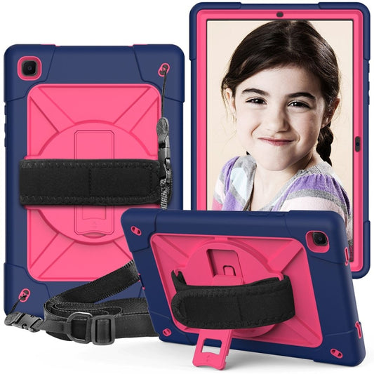 For Samsung Galaxy Tab A7 10.4 (2020) T500 Contrast Color Silicone + PC Combination Case with Holder(Navy Blue + Rose Red) - Other Galaxy Tab PC by buy2fix | Online Shopping UK | buy2fix