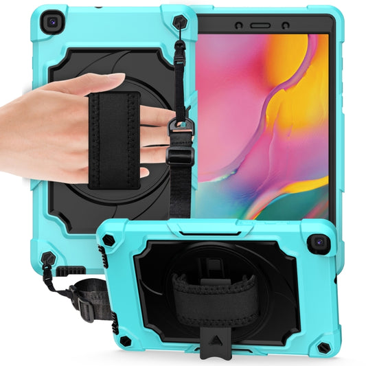 For Samsung Tab A 8.0 (2019)/T290 360 Degree Rotation Turntable Contrast Color Robot Shockproof Silicone + PC Protective Case with Holder(Mint Green + Black) - Other Galaxy Tab PC by buy2fix | Online Shopping UK | buy2fix