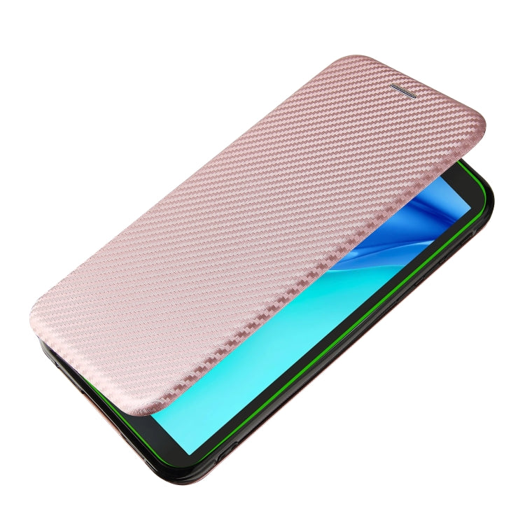 For Blackview BV6300 Pro Carbon Fiber Texture Horizontal Flip TPU + PC + PU Leather Case with Card Slot(Pink) - More Brand by buy2fix | Online Shopping UK | buy2fix