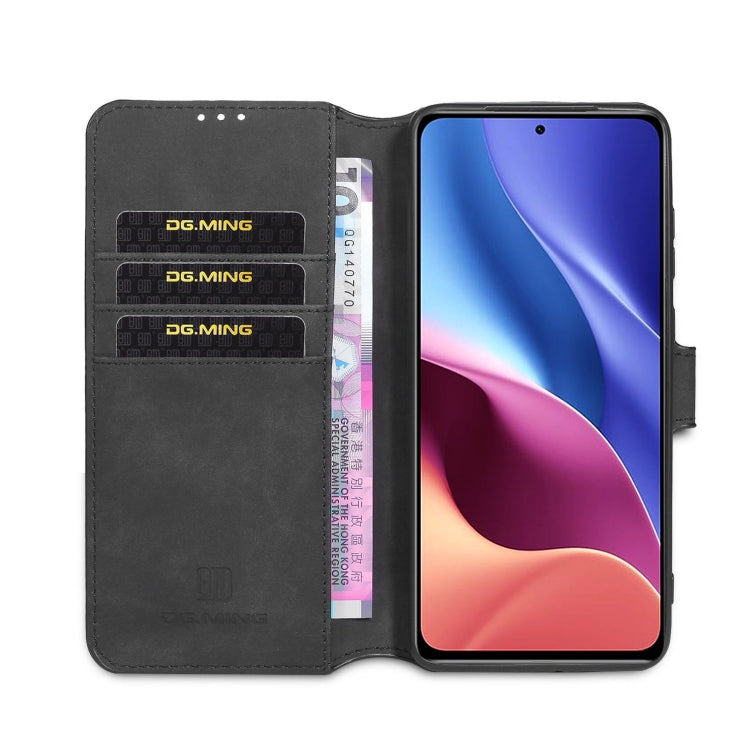 For Xiaomi Redmi K40 Pro DG.MING Retro Oil Side Horizontal Flip Leather Case with Holder & Card Slots & Wallet(Black) - Xiaomi Cases by DG.MING | Online Shopping UK | buy2fix