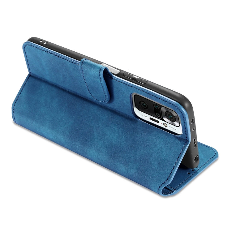 For Xiaomi Redmi Note 10 Pro DG.MING Retro Oil Side Horizontal Flip Leather Case with Holder & Card Slots & Wallet(Blue) - Xiaomi Cases by DG.MING | Online Shopping UK | buy2fix