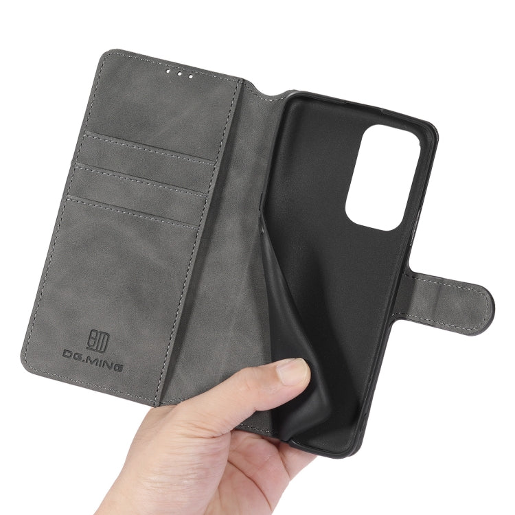 For OnePlus 9 Pro DG.MING Retro Oil Side Horizontal Flip Leather Case with Holder & Card Slots & Wallet(Grey) - OnePlus Cases by DG.MING | Online Shopping UK | buy2fix