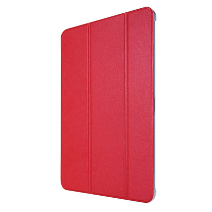 For iPad Air 13 2024 / iPad Pro 12.9 2022 / 2021 Silk Texture Three-fold Horizontal Flip Leather Tablet Case with Holder & Pen Slot(Red) - iPad Pro 12.9 (2022/2021) Cases by buy2fix | Online Shopping UK | buy2fix