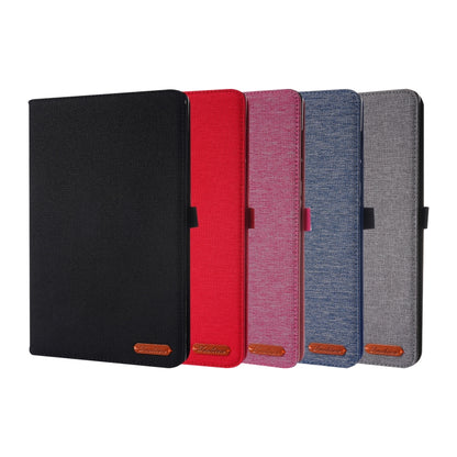 For Lenovo Tab K10 Fabric Texture Horizontal Flip TPU Leather Case with Holder(Blue) - Lenovo by buy2fix | Online Shopping UK | buy2fix