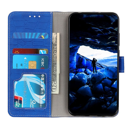 For OnePlus Nord 2 5G Magnetic Crocodile Texture Horizontal Flip Leather Case with Holder & Card Slots & Wallet(Blue) - OnePlus Cases by buy2fix | Online Shopping UK | buy2fix