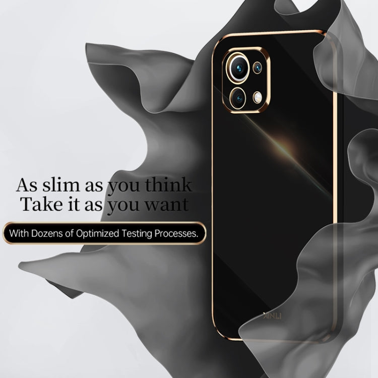 For Xiaomi Mi 11 XINLI Straight 6D Plating Gold Edge TPU Shockproof Case(Black) - Xiaomi Cases by XINLI | Online Shopping UK | buy2fix