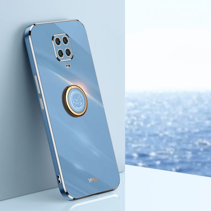 For Xiaomi Redmi Note 9S XINLI Straight 6D Plating Gold Edge TPU Shockproof Case with Ring Holder(Celestial Blue) - Xiaomi Cases by XINLI | Online Shopping UK | buy2fix