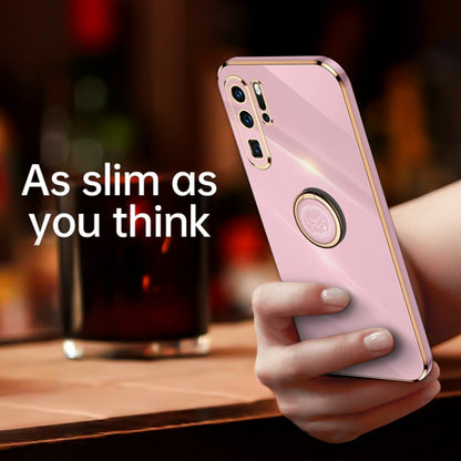 For Huawei P30 Pro XINLI Straight 6D Plating Gold Edge TPU Shockproof Case with Ring Holder(Cherry Purple) - Huawei Cases by XINLI | Online Shopping UK | buy2fix