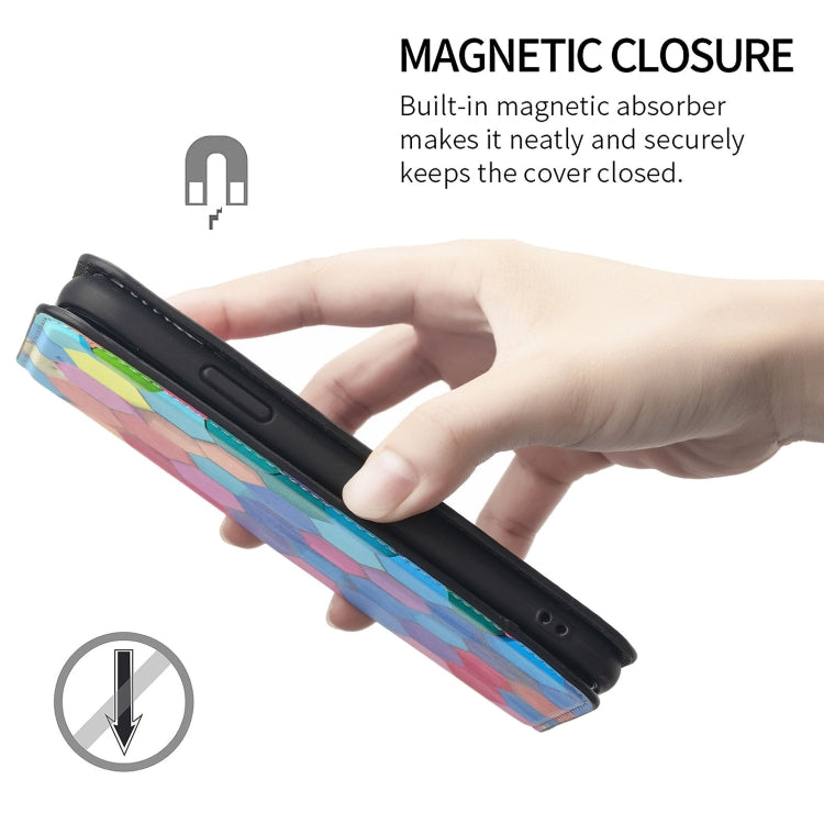 For Samsung Galaxy A12 Colorful Magnetic Horizontal Flip PU Leather Case with Holder & Card Slot & Wallet(Colorful Cube) - Galaxy Phone Cases by buy2fix | Online Shopping UK | buy2fix