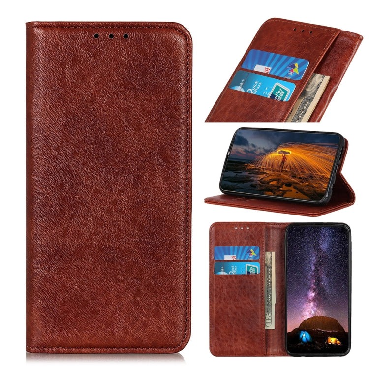 For OPPO A16 Magnetic Crazy Horse Texture Horizontal Flip Leather Case with Holder & Card Slots & Wallet(Brown) - OPPO Cases by buy2fix | Online Shopping UK | buy2fix