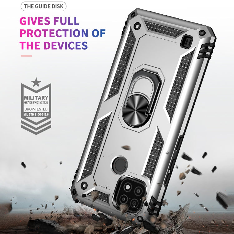 For OPPO Realme C21 Shockproof TPU + PC Protective Case with 360 Degree Rotating Holder(Silver) - Realme Cases by buy2fix | Online Shopping UK | buy2fix