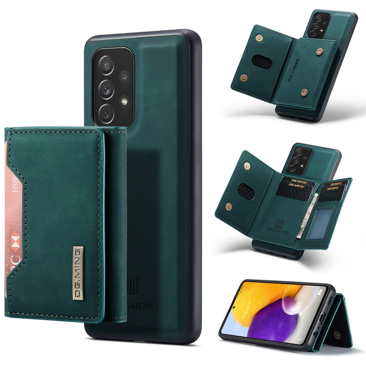 For Samsung Galaxy A72 5G / 4G DG.MING M2 Series 3-Fold Multi Card Bag Back Cover Shockproof Case with Wallet & Holder Function(Green) - Galaxy Phone Cases by DG.MING | Online Shopping UK | buy2fix