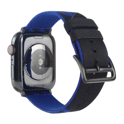 Nylon Single Loop Watch Band For Apple Watch Ultra 49mm&Watch Ultra 2 49mm / Series 9&8&7 45mm / SE 3&SE 2&6&SE&5&4 44mm / 3&2&1 42mm(Blue+Black) - Watch Bands by buy2fix | Online Shopping UK | buy2fix