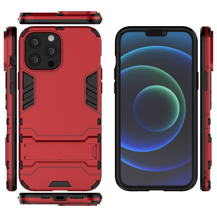 For iPhone 13 Pro Max PC + TPU Shockproof Protective Case with Invisible Holder (Red) - iPhone 13 Pro Max Cases by buy2fix | Online Shopping UK | buy2fix