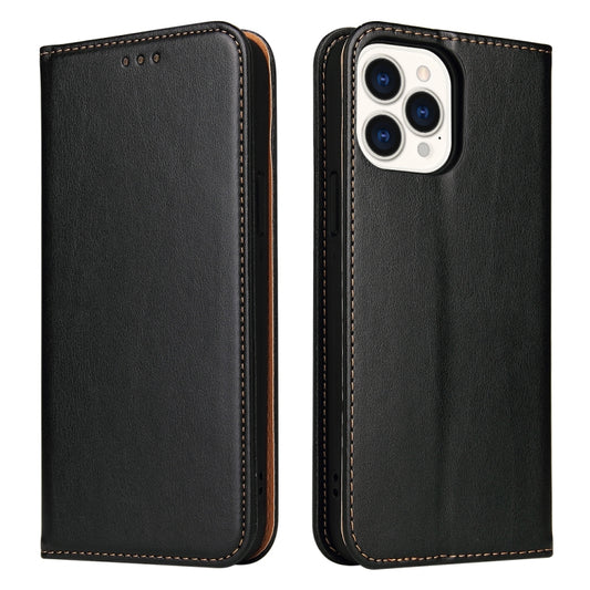 For iPhone 13 Pro Max Fierre Shann PU Leather Texture Horizontal Flip Leather Case with Holder & Card Slots & Wallet (Black) - iPhone 13 Pro Max Cases by FIERRE SHANN | Online Shopping UK | buy2fix