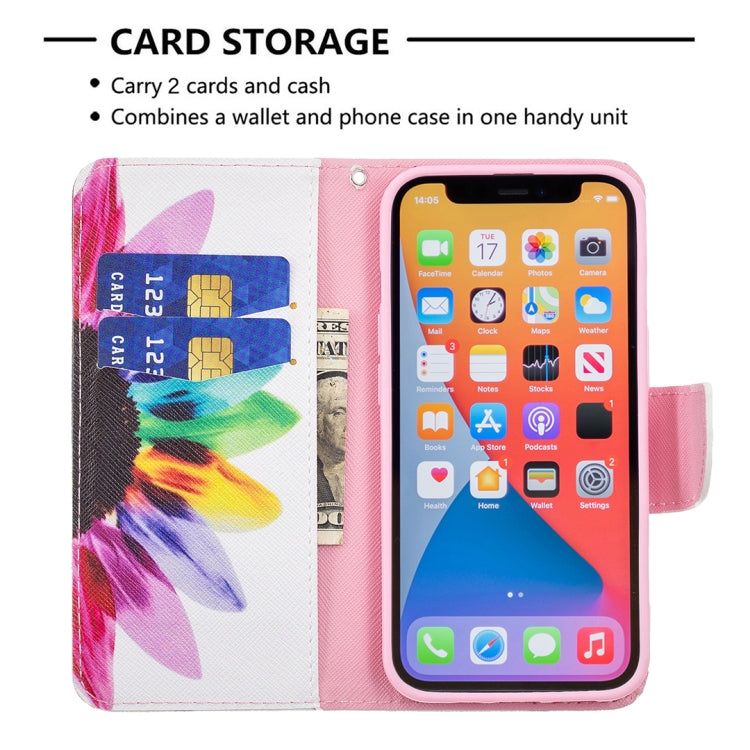 For iPhone 13 Colored Drawing Pattern Horizontal Flip Leather Case with Holder & Card Slots & Wallet(Sunflower) - iPhone 13 Cases by buy2fix | Online Shopping UK | buy2fix