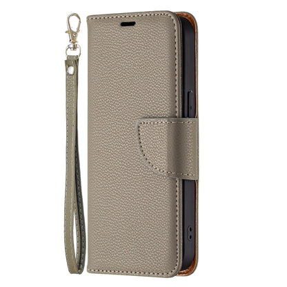 For iPhone 13 Pro Max Litchi Texture Pure Color Horizontal Flip Leather Case with Holder & Card Slots & Wallet & Lanyard (Grey) - iPhone 13 Pro Max Cases by buy2fix | Online Shopping UK | buy2fix