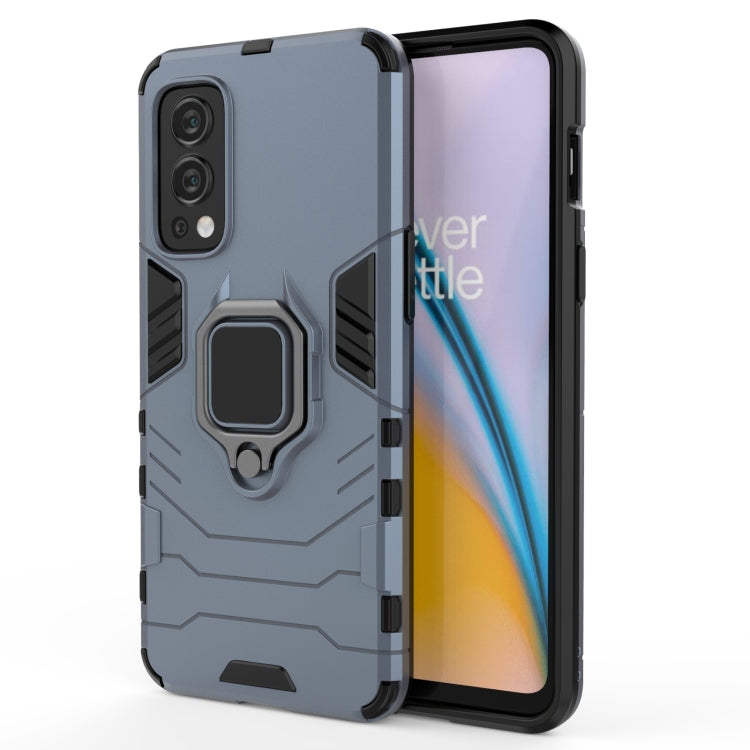 For OnePlus Nord 2 5G PC + TPU Shockproof Protective Case with Magnetic Ring Holder(Navy Blue) - OnePlus Cases by buy2fix | Online Shopping UK | buy2fix