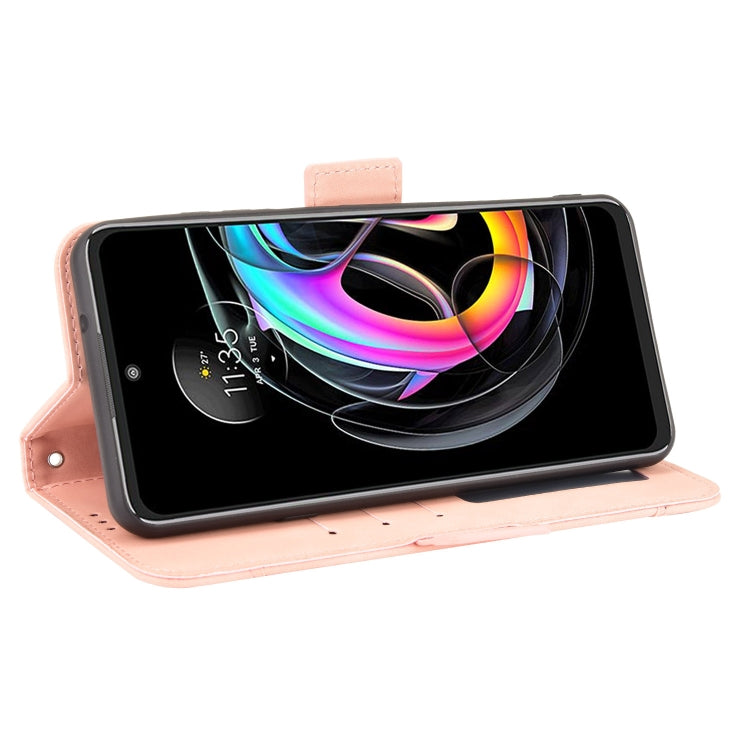 For Motorola Moto Edge 20 Lite Skin Feel Calf Pattern Horizontal Flip Leather Case with Holder & Card Slots & Photo Frame(Pink) - Motorola Cases by buy2fix | Online Shopping UK | buy2fix