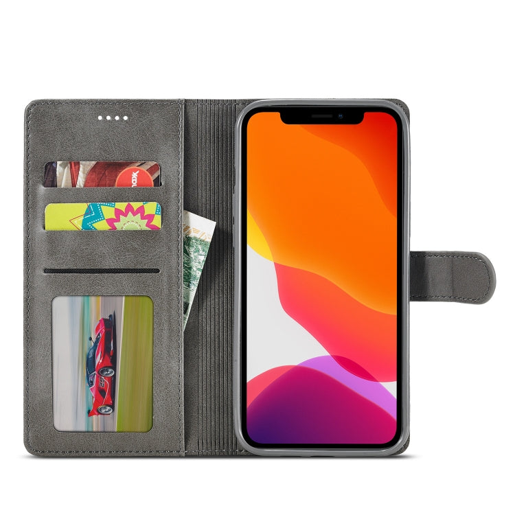 For iPhone 13 mini LC.IMEEKE Calf Texture Horizontal Flip Leather Case with Holder & Card Slots & Wallet (Grey) - iPhone 13 mini Cases by LC.IMEEKE | Online Shopping UK | buy2fix