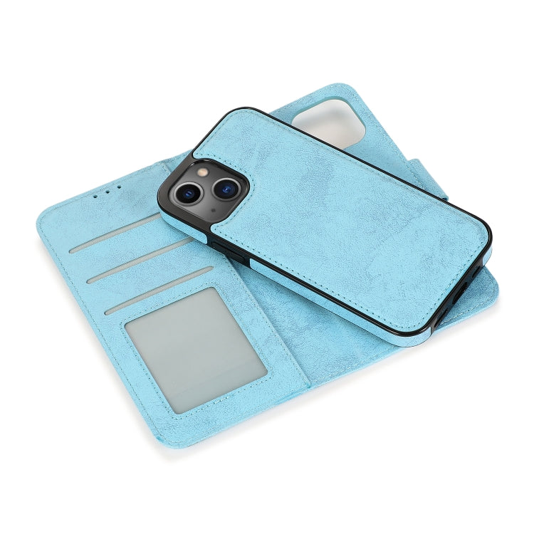 For iPhone 13 Retro 2 in 1 Detachable Horizontal Flip Leather Case with Card Slots & Wallet(Blue) - iPhone 13 Cases by buy2fix | Online Shopping UK | buy2fix