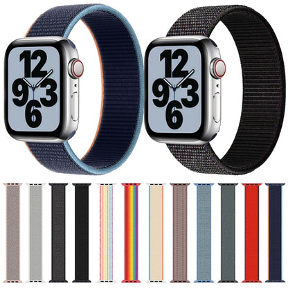 Single Lap Nylon Watch Band, Size: L 165mm For Apple Watch Ultra 49mm&Watch Ultra 2 49mm / Series 9&8&7 45mm / SE 3&SE 2&6&SE&5&4 44mm / 3&2&1 42mm(Rainbow) - Watch Bands by buy2fix | Online Shopping UK | buy2fix