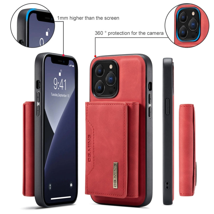 For iPhone 13 Pro Max DG.MING M2 Series 3-Fold Card Bag Shockproof Case with Wallet & Holder Function (Red) - iPhone 13 Pro Max Cases by DG.MING | Online Shopping UK | buy2fix