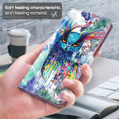 For iPhone 13 Pro 3D Painting Pattern Horizontal Flip TPU + PU Leather Case with Holder & Card Slots & Wallet (Watercolor Owl) - iPhone 13 Pro Cases by buy2fix | Online Shopping UK | buy2fix