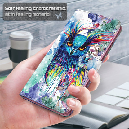 For Motorola Moto G30/G10/G20 3D Painting Pattern Horizontal Flip TPU + PU Leather Case with Holder & Card Slots & Wallet(Watercolor Owl) - Motorola Cases by buy2fix | Online Shopping UK | buy2fix