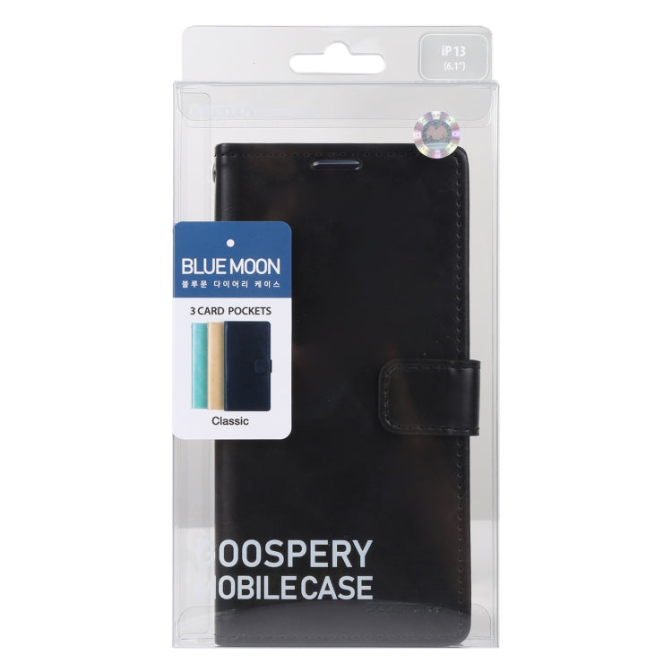 For iPhone 13 GOOSPERY BLUE MOON Crazy Horse Texture Horizontal Flip Leather Case with Holder & Card Slot & Wallet(Black) - iPhone 13 Cases by GOOSPERY | Online Shopping UK | buy2fix