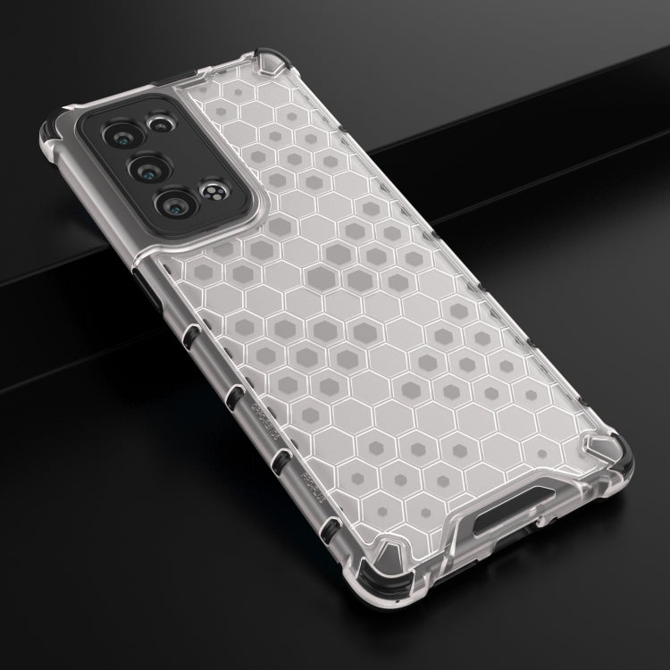 For OPPO Reno6 Pro+ 5G Shockproof Honeycomb PC + TPU Protective Case(White) - OPPO Cases by buy2fix | Online Shopping UK | buy2fix