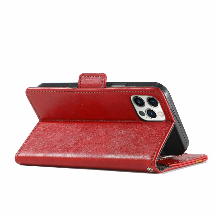 For iPhone 13 Pro CaseNeo Business Splicing Dual Magnetic Buckle Horizontal Flip PU Leather Case with Holder & Card Slots & Wallet (Red) - iPhone 13 Pro Cases by buy2fix | Online Shopping UK | buy2fix