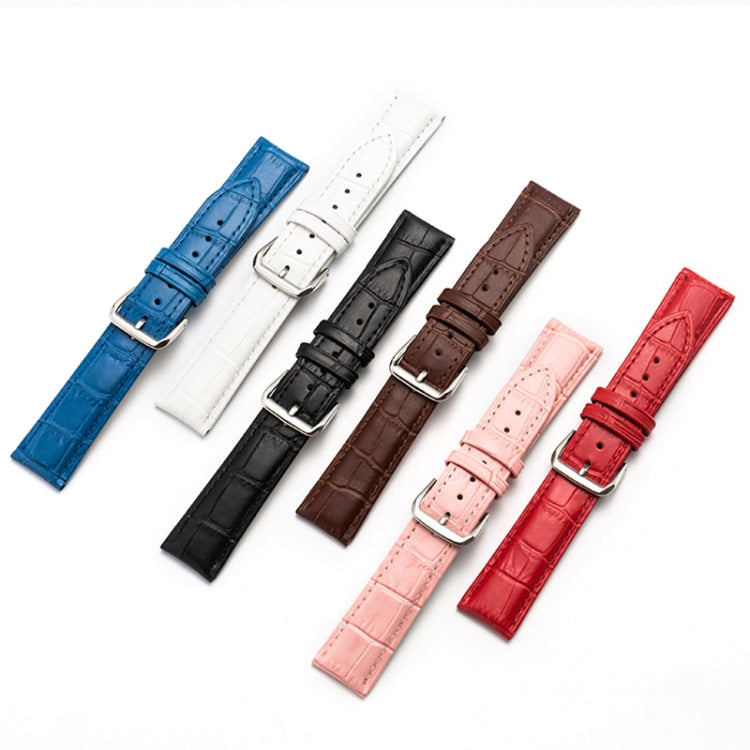 20mm Two-layer Cowhide Leather Bamboo Joint Texture Watch Band(White) - Watch Bands by buy2fix | Online Shopping UK | buy2fix