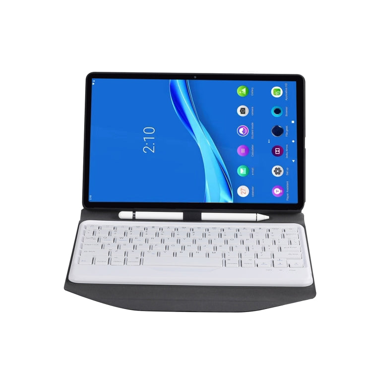 BM10 Diamond Texture Detachable Bluetooth Keyboard Leather Tablet Case with Pen Slot & Triangular Back Support For Lenovo Smart Tab M10 HPD Plus TB-X606F 10.3 inch(Black White) - Lenovo Keyboard by buy2fix | Online Shopping UK | buy2fix