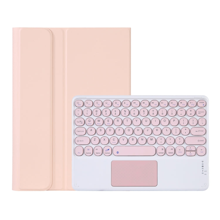 Y0N5-A TPU Tablet Case Lambskin Texture Round Keycap Bluetooth Keyboard Leather Tablet Case with Holder & Touchpad For Xiaomi Pad 5 / 5 Pro(Pink + Pink) - Others Keyboard by buy2fix | Online Shopping UK | buy2fix