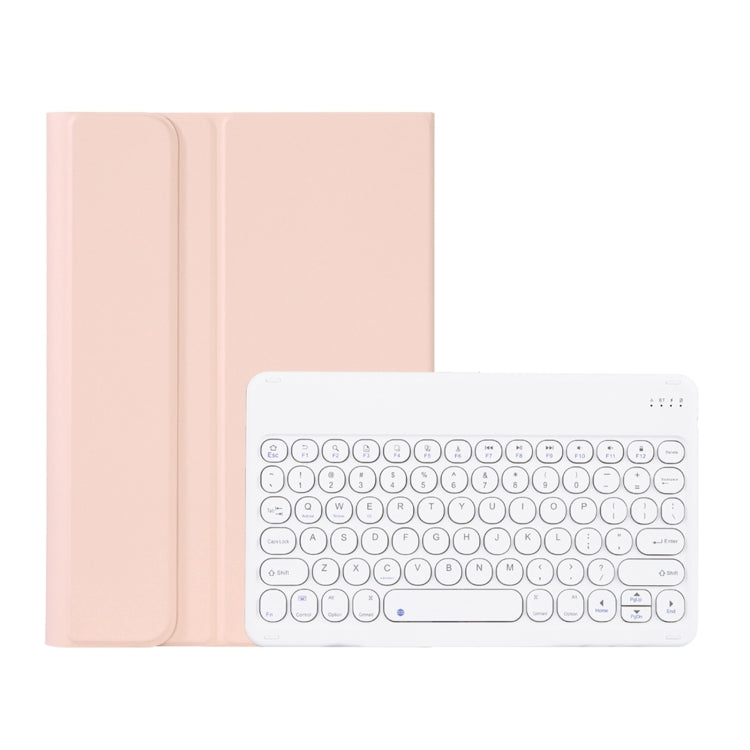 Y0N5 TPU Tablet Case Lambskin Texture Round Keycap Bluetooth Keyboard Leather Tablet Case with Holder For Xiaomi Pad 5 / 5 Pro(Pink) - Others Keyboard by buy2fix | Online Shopping UK | buy2fix