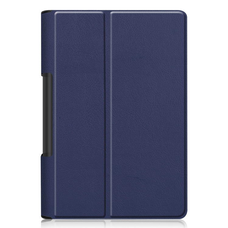 For Lenovo Yoga Smart Tab Custer Texture Horizontal Flip Leather Case with Two-folding Holder(Dark Blue) - Lenovo by buy2fix | Online Shopping UK | buy2fix