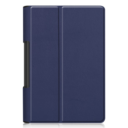 For Lenovo Yoga Smart Tab Custer Texture Horizontal Flip Leather Case with Two-folding Holder(Dark Blue) - Lenovo by buy2fix | Online Shopping UK | buy2fix