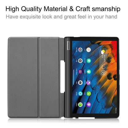 For Lenovo Yoga Smart Tab Custer Texture Horizontal Flip Leather Case with Two-folding Holder(Red) - Lenovo by buy2fix | Online Shopping UK | buy2fix