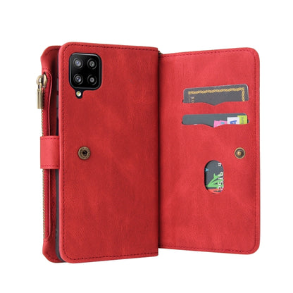 For Samsung Galaxy A42 5G Skin Feel PU + TPU Horizontal Flip Leather Case with Holder & 15 Cards Slot & Wallet & Zipper Pocket & Lanyard(Red) - Galaxy Phone Cases by buy2fix | Online Shopping UK | buy2fix