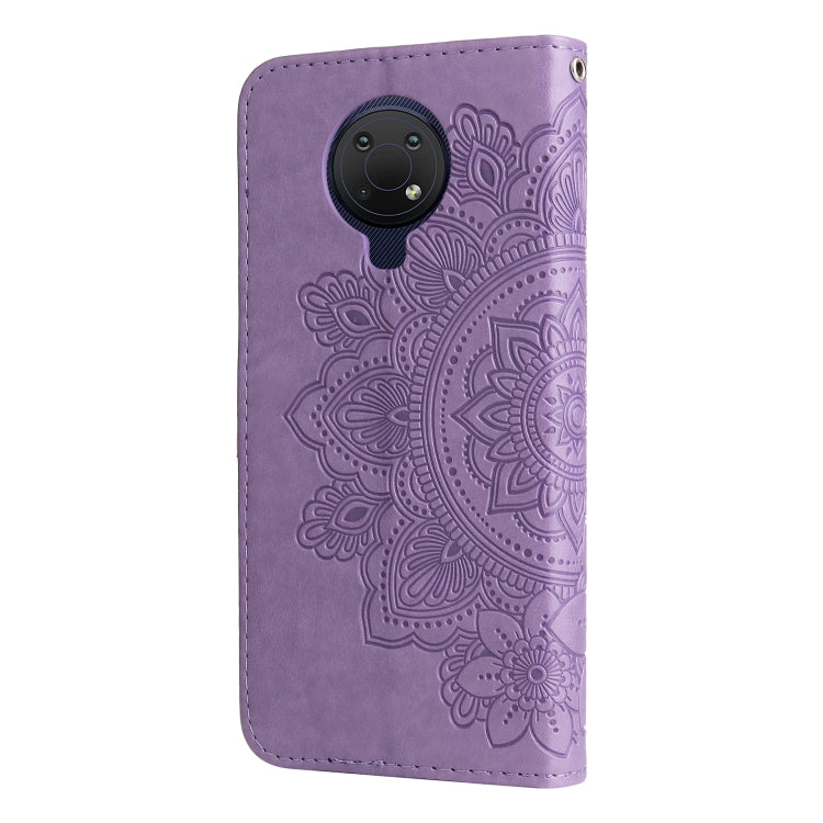 For Nokia G10 / G20 / 6.3 7-petal Flowers Embossing Pattern Horizontal Flip PU Leather Case with Holder & Card Slots & Wallet & Photo Frame(Light Purple) - Nokia Cases by buy2fix | Online Shopping UK | buy2fix
