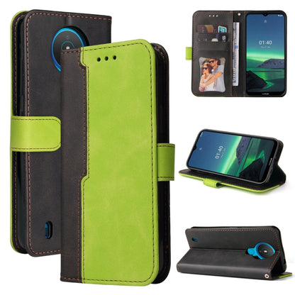 For Nokia 1.4 Business Stitching-Color Horizontal Flip PU Leather Case with Holder & Card Slots & Photo Frame(Green) - Nokia Cases by buy2fix | Online Shopping UK | buy2fix